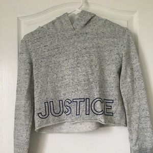 Gray justice crop top sweatshirt